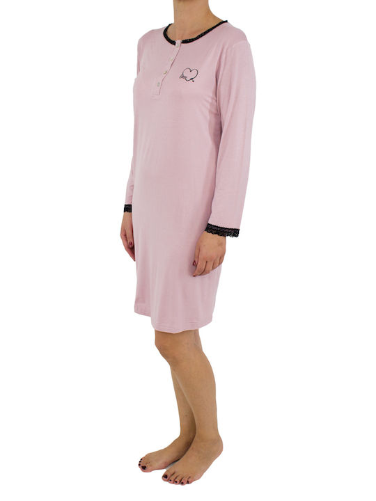 Bonito Winter Women's Nightdress Pink