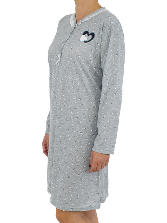 Bonito Winter Damen Nachthemd Gray