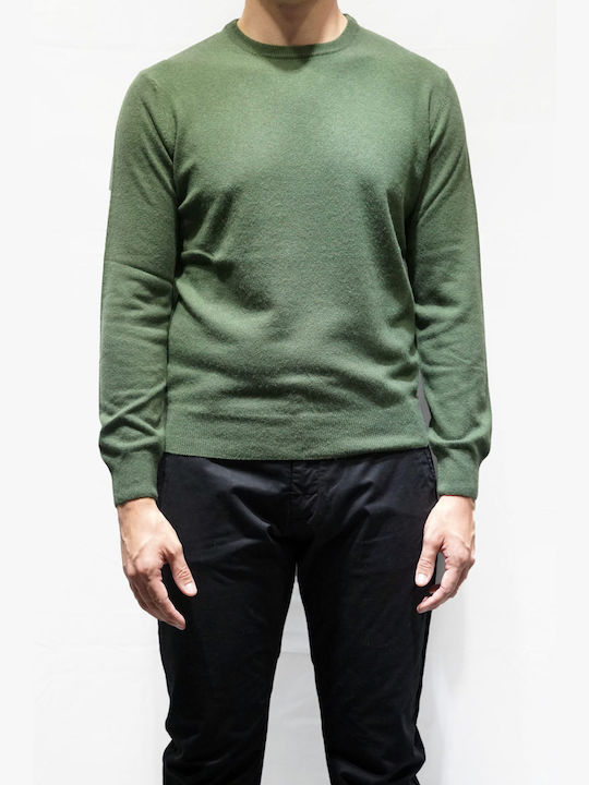 Lentzos Fashion Men's Long Sleeve Sweater Green