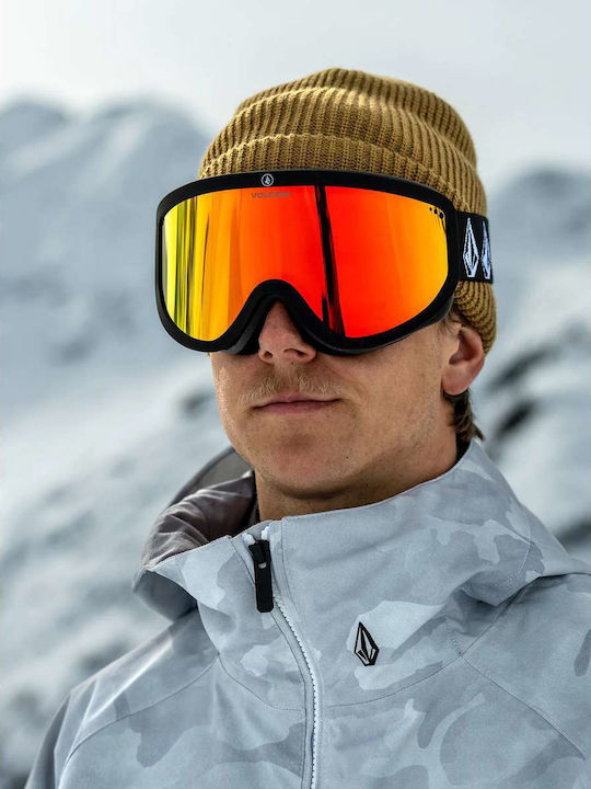 Volcom Footprints Ski & Snowboard Goggles Adults Black with Polarized Lens in Black Color