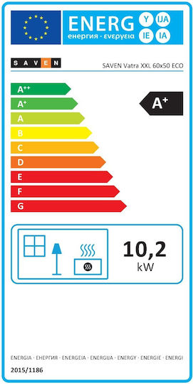 Saven Vatra XXL Κεραμική Ξυλόσομπα 10.2kW White