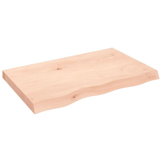 vidaXL Countertop without Sink L80xW50xH6cm Raw solid wood
