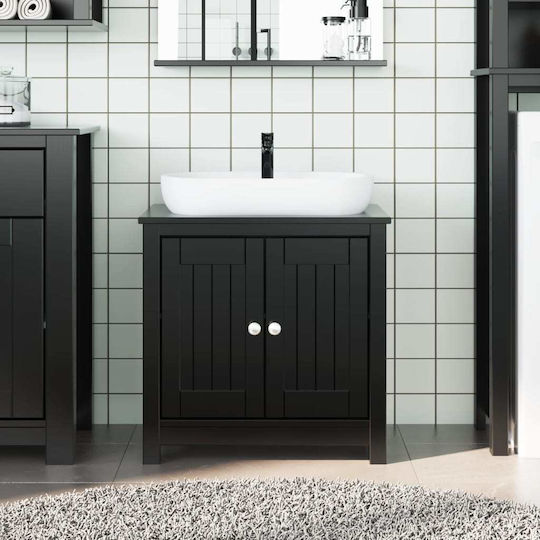 vidaXL Badezimmer Waschtisch-Einheit M60xB34xH59cm Schwarz