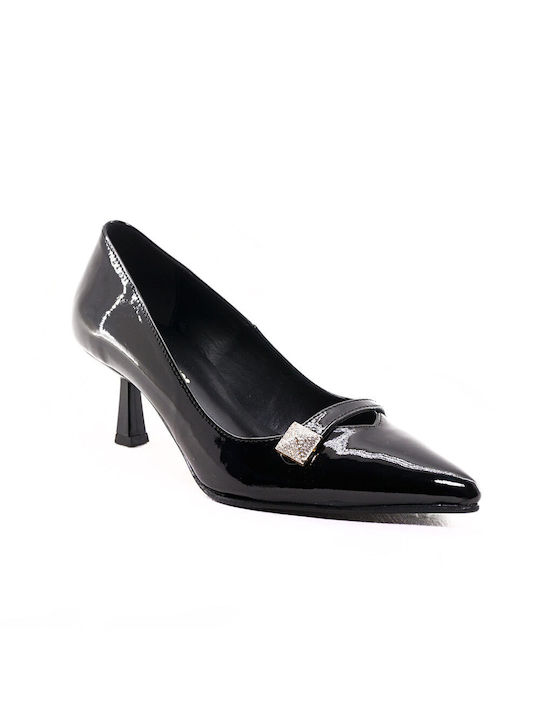 Hondronasios Patent Leather Pointed Toe Black Heels