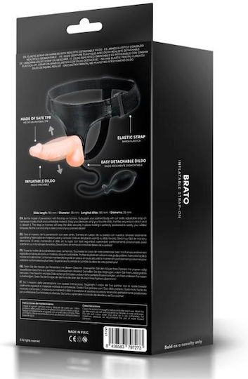 Brato Inflatable Strap-on Harnașament cu Dildo 16.5cm