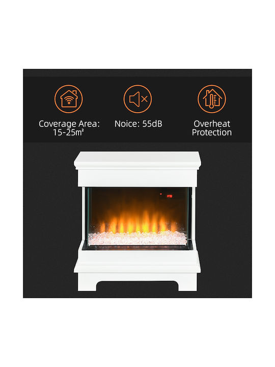 HomCom Wall Mounted Electric Fireplace 2000W 61x28cm White