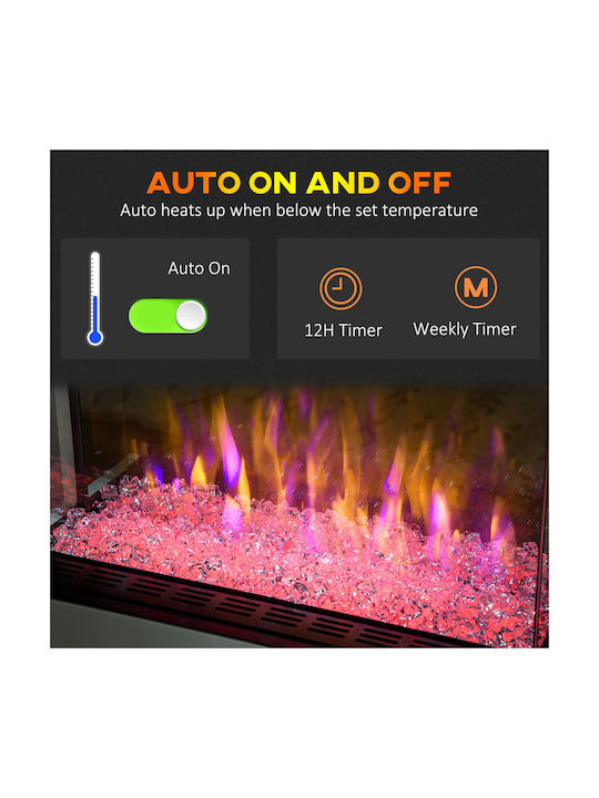 HomCom Wall Mounted Electric Fireplace 2000W 61x28cm White