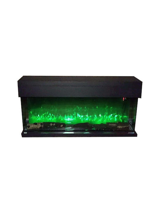 ElectricSun Wall Mounted Electric Fireplace 10W 153x50cm Black