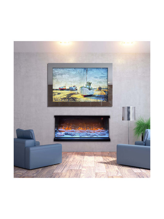 ElectricSun Wall Mounted Electric Fireplace 10W 153x50cm Black