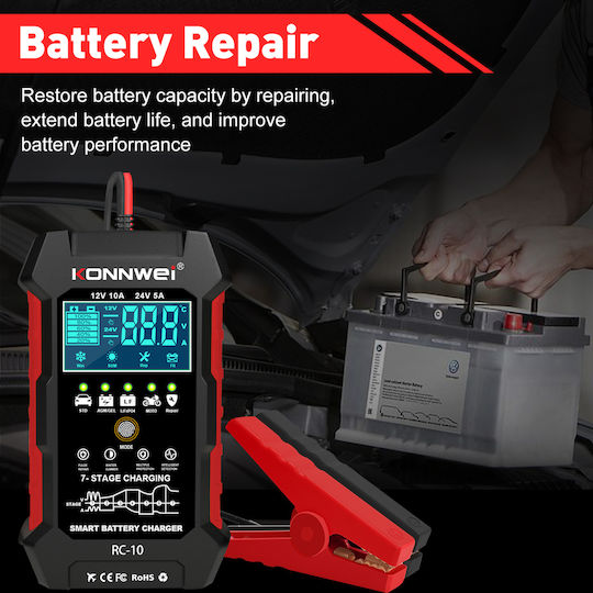 Konnwei RC10 Αναλογικό Battery Tester