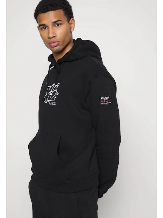 Fubu Herren Sweatshirt mit Kapuze Schwarz