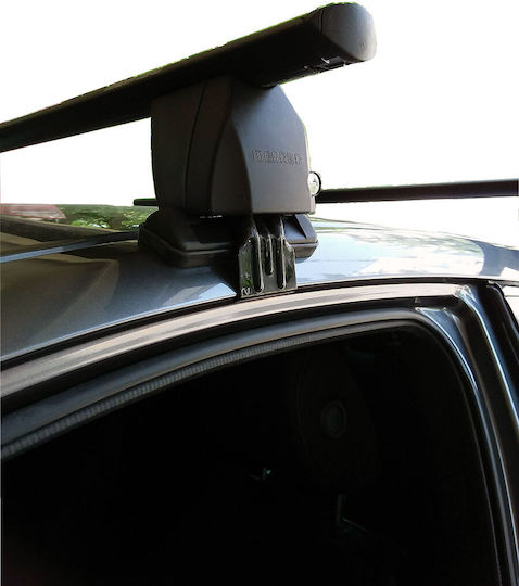 Menabo Aluminum Car Roof Bars for Honda Civic 2016 Set with Roof Rack Legs Black