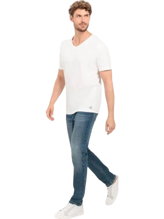 Tricouri de corp pentru bărbați Mâneca Scurta în Culoare Full Face Alb 2Pack