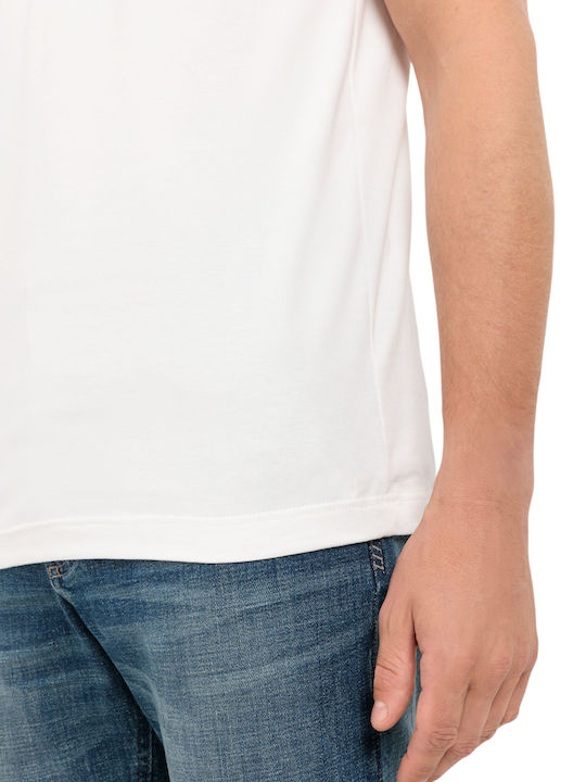 Tricouri de corp pentru bărbați Mâneca Scurta în Culoare Full Face Alb 2Pack