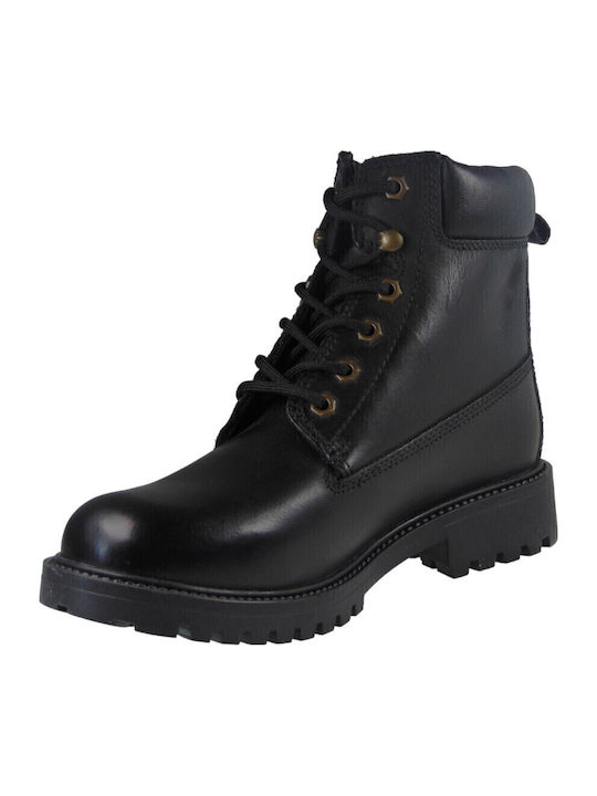 Leder Herrenstiefel Schwarz MH-102H01