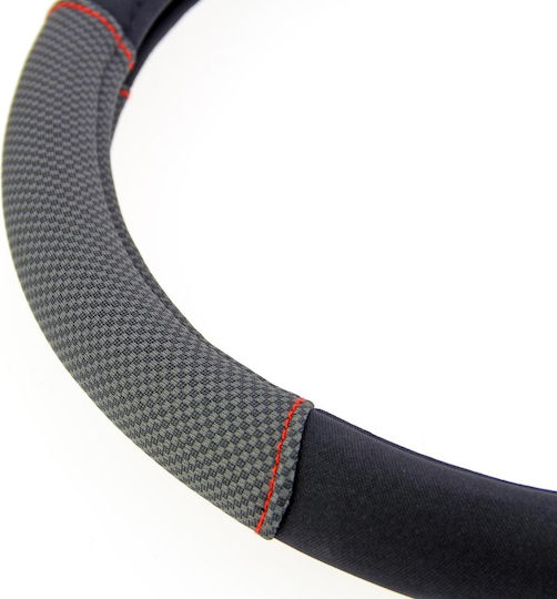 WRC Car Steering Wheel Cover with Diameter 35-38cm Synthetic Black with Black Stitching