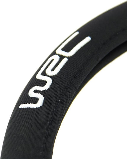 WRC Car Steering Wheel Cover with Diameter 35-38cm Synthetic Black with Black Stitching