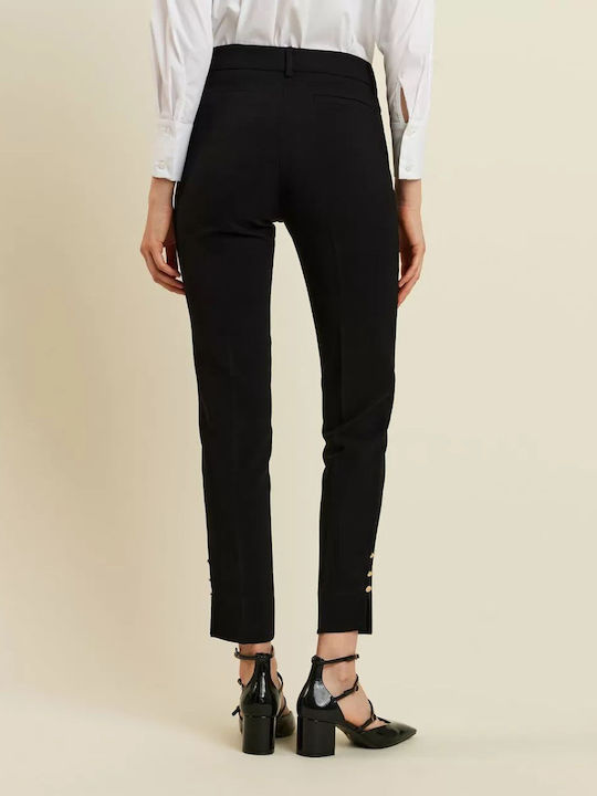 Forel Women's Crepe Trousers in Slim Fit Black