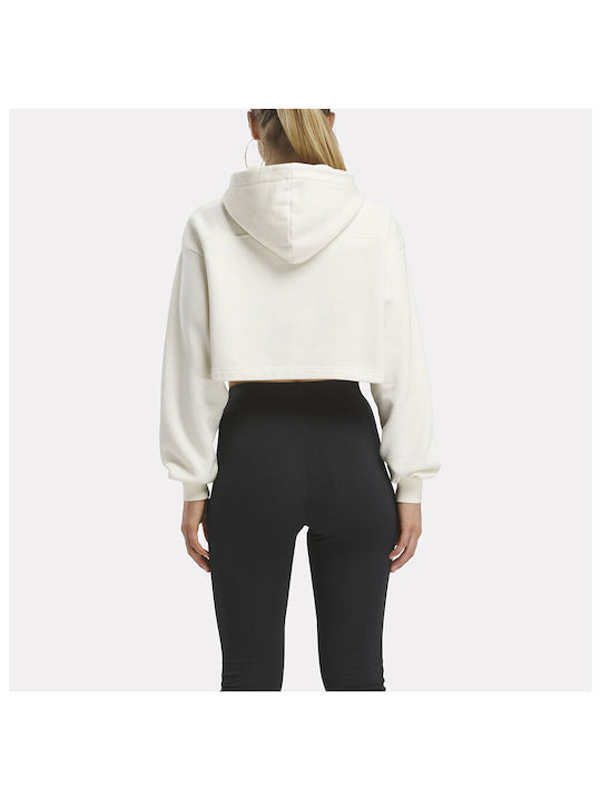 Reebok Women's Cropped Hooded Fleece Sweatshirt NON-DYED