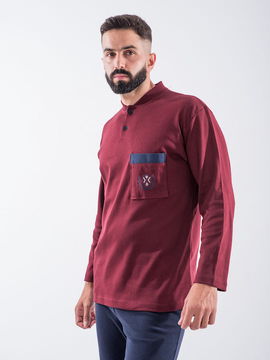 Cherry Underwear Men's Winter Pajamas Set Bordeaux.