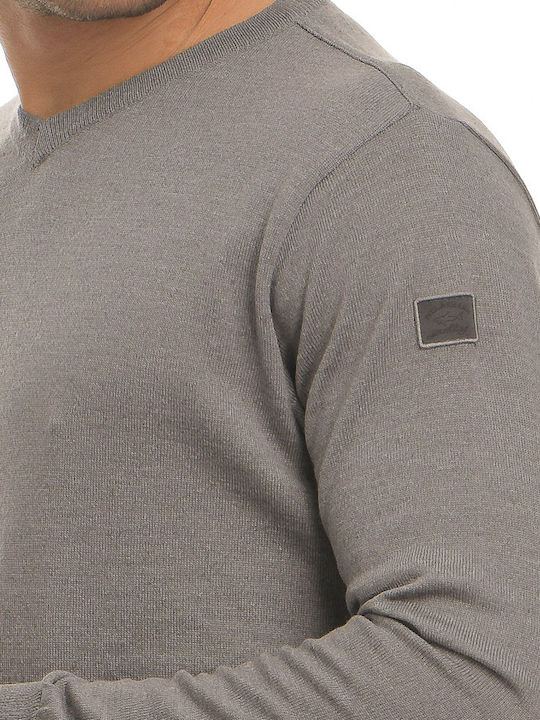 Paul & Shark Herren Langarm-Pullover mit V-Ausschnitt Gray