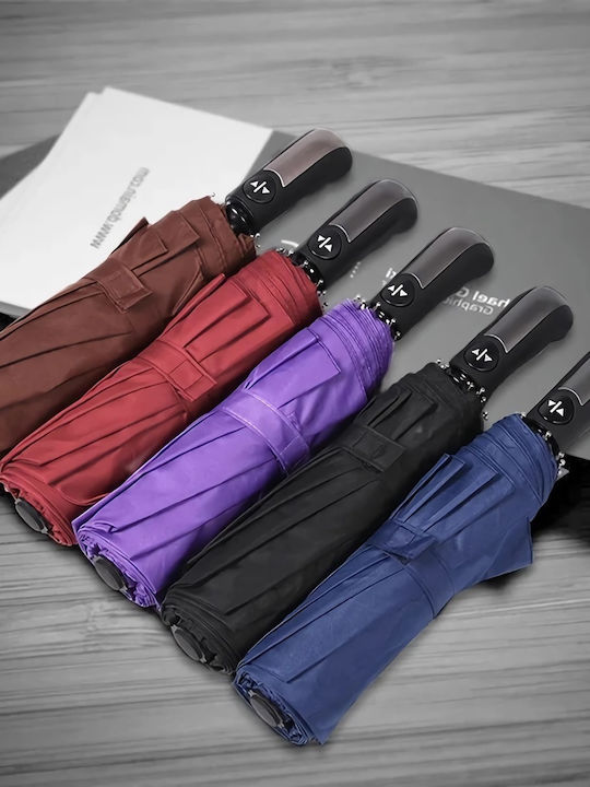 Windproof Automatic Umbrella Compact Purple
