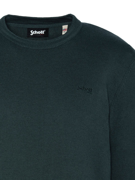 Schott Herren Langarm-Pullover Grün