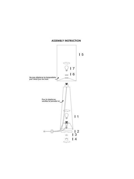 Selected by Pragmatic Vintage Floor Lamp H130xW2cm. with Socket for Bulb E27