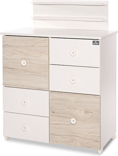 Dulap cu Sertare pentru Bebeluși cu 6 Sertare Albă 83x71x96cm