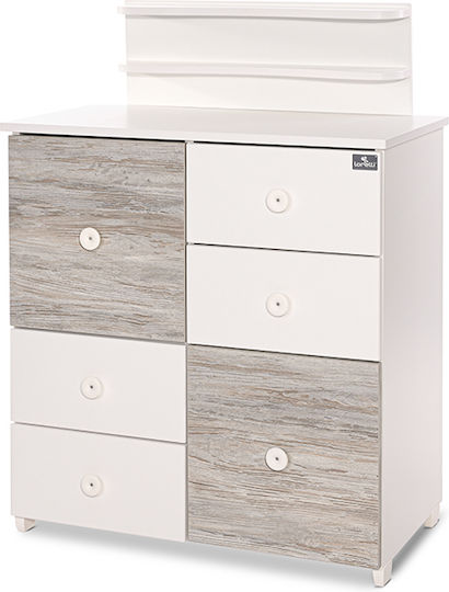 Dulap cu Sertare pentru Bebeluși cu 4 Sertare Albă 83x71x96cm