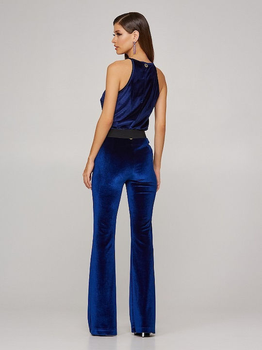 Women's Blouse Velvet Sleeveless Blue