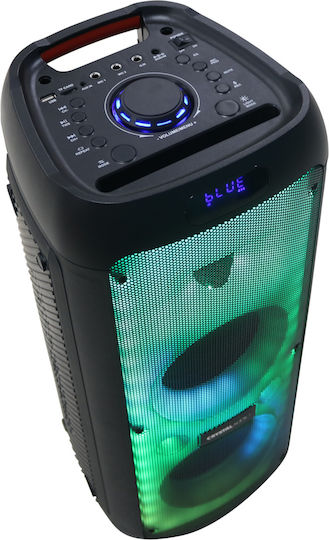 Crystal Audio Karaoke-Lautsprecher mit Kabellosem Mikrofon und Lichteffekten PRT-14 Schwarz