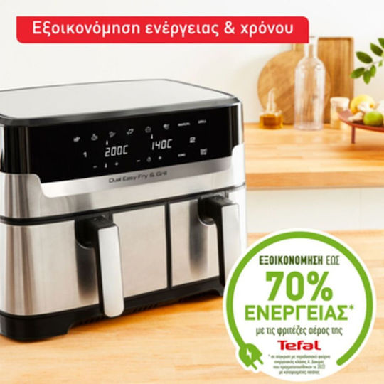 Tefal Easy Fry Air Fryer with Double Detachable Bucket 8.3lt Silver