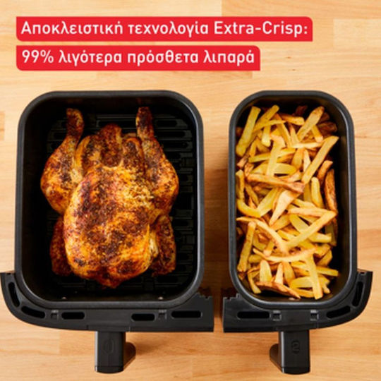 Tefal Easy Fry Air Fryer with Double Detachable Bucket 8.3lt Silver