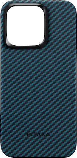 Pitaka Back Cover Aramid Fiber 1.15mm Albastru (iPhone 15 Pro)