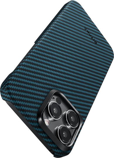 Pitaka Back Cover Aramid Fiber 1.15mm Albastru (iPhone 15 Pro)