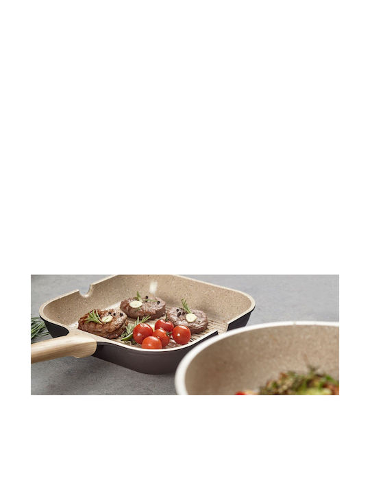 Pal Granite Saute Pan Made of Cast Aluminum with Lid with Stone Coating 28cm
