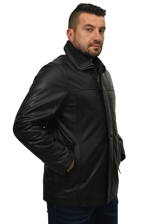 Leatherland Herren Winter Jacke Leder Καφέ.