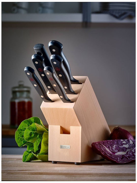 Wusthof Gourmet Σετ Μαχαίρια με Βάση από Ανοξείδωτο Ατσάλι 7τμχ