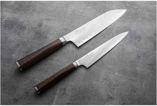 Ryusen Prever Cuțit Santoku din Oțel Damasc 18cm 1buc