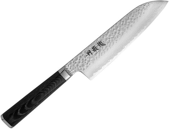 Ryusen Micarta Tangan Ryu Knife Santoku from Damascus Steel 17cm