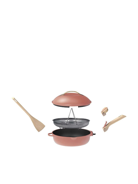 Cookut Fabulous Pan With Lid made of Aluminum with Non-Stick Coating Peony Pink 28cm