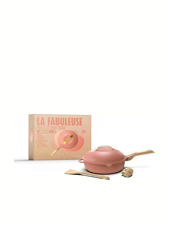 Cookut Fabulous Pan With Lid made of Aluminum with Non-Stick Coating Peony Pink 28cm