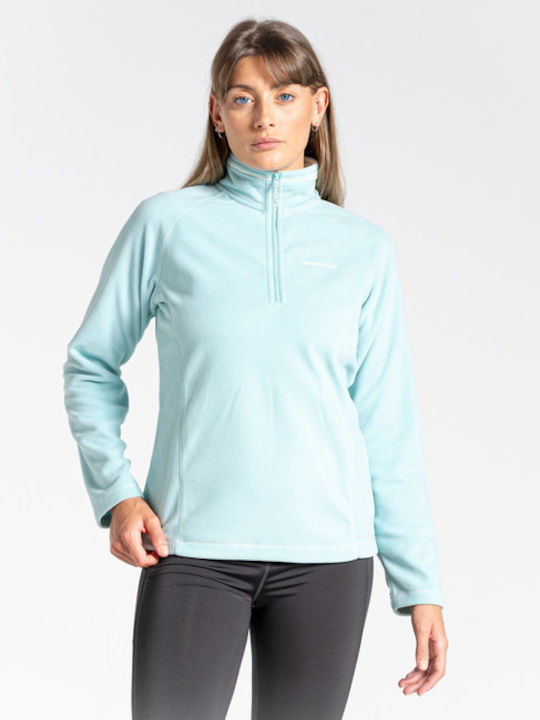 Craghoppers Half Women's Athletic Fleece Blouse Long Sleeve with Zipper Blue