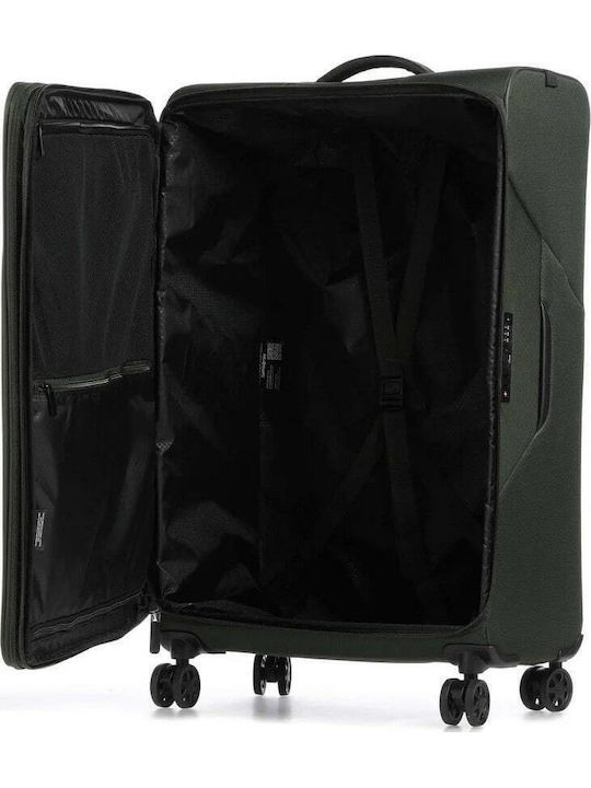 Samsonite Litebeam Large Fabric Green Suitcase With 4 Wheels Height 77cm