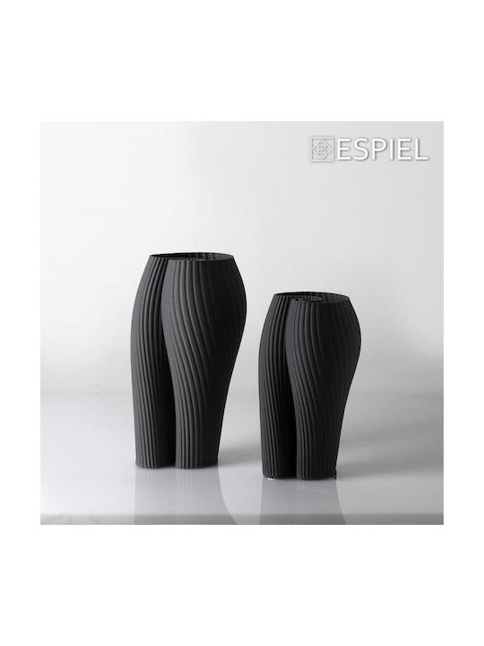 Espiel Decorative Vase Glass Gray 32.5x32.5cm 1pcs