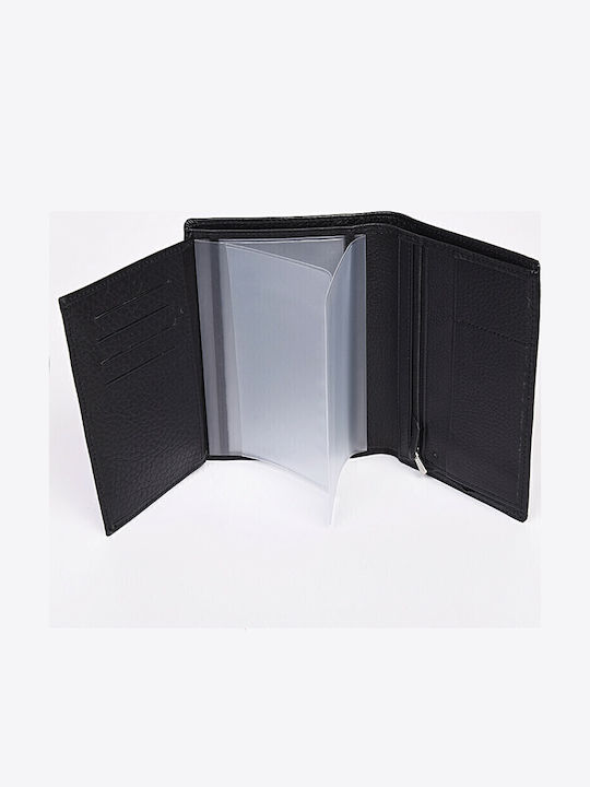 Leather Men's Wallet Cards with RFID Blue