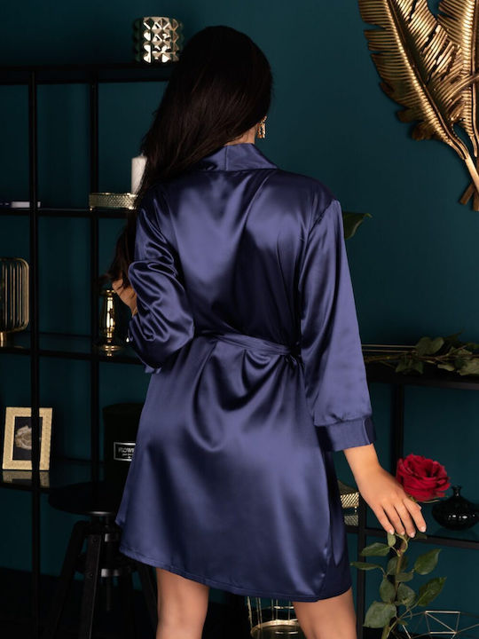 Livia Corsetti Winter Damen Satin Robe Blau