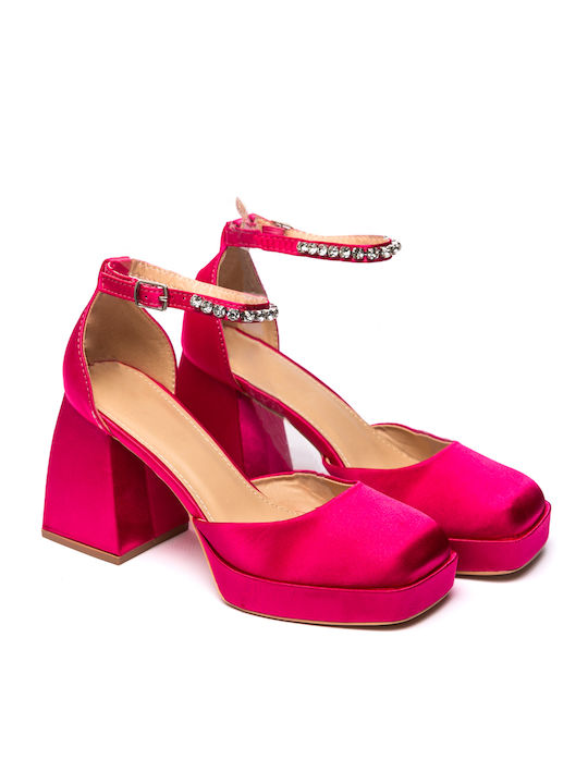 Malesa Pumps mit Riemchen Fuchsie