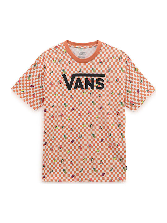 Women's Blouse Cotton Short Sleeve Orange